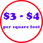 Icon for flooring selling at $3 to $4 per square foot