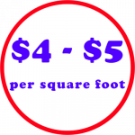 Icon for flooring selling at $4 to $5 per square foot