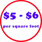 Icon for flooring selling at $5 to $6 per square foot